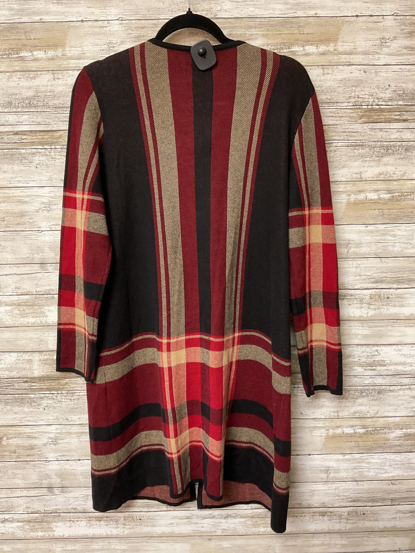 Cardigan By Anne Klein In Black & Red, Size:L