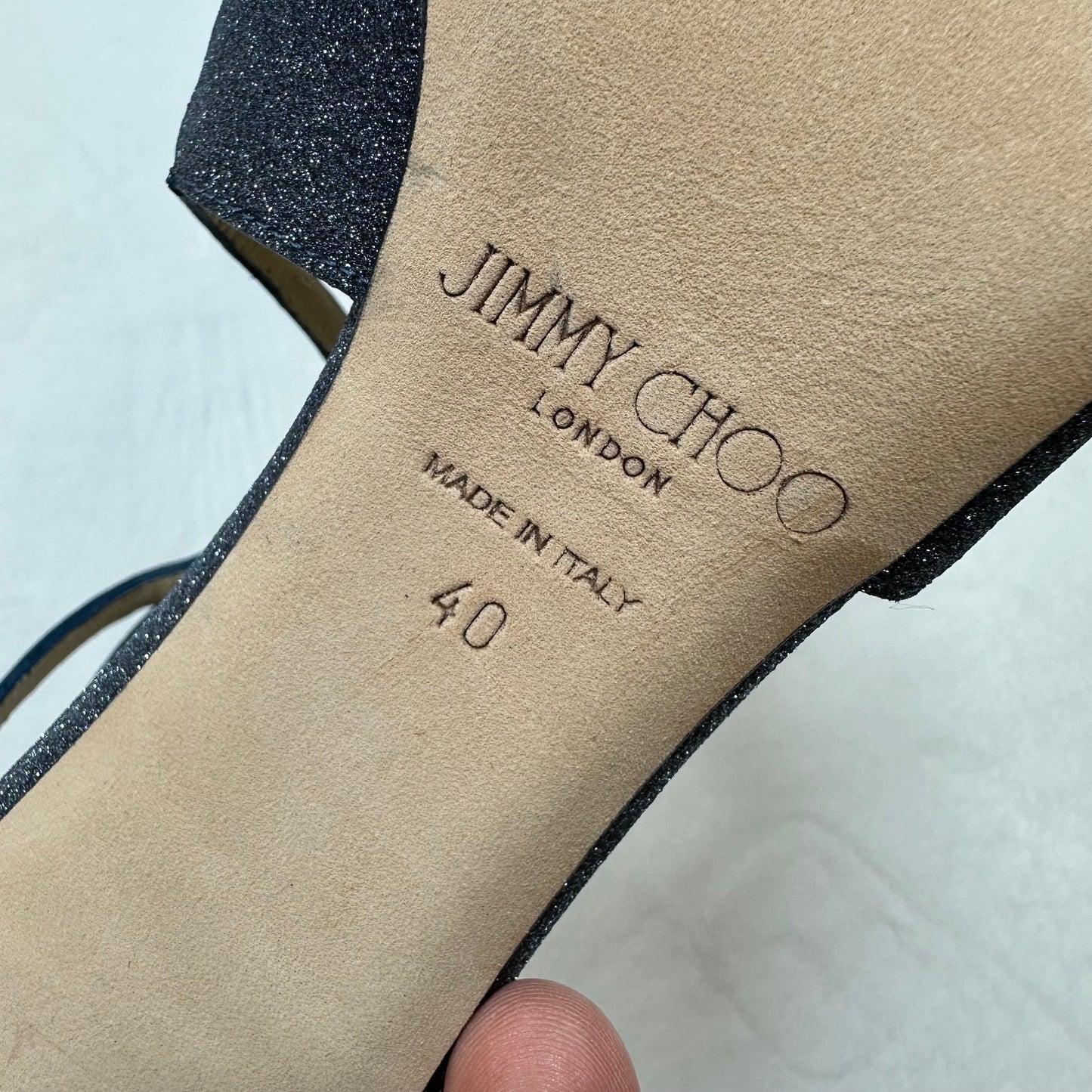 Shoes Luxury Designer By Jimmy Choo In Blue, Size: 9