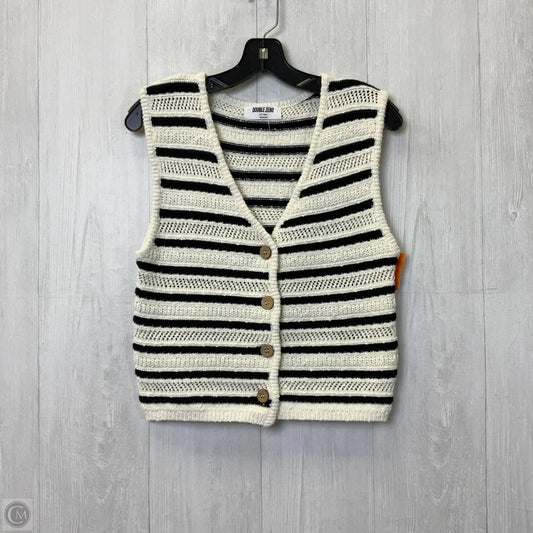 Vest Sweater By Double Zero In Black & White, Size: S