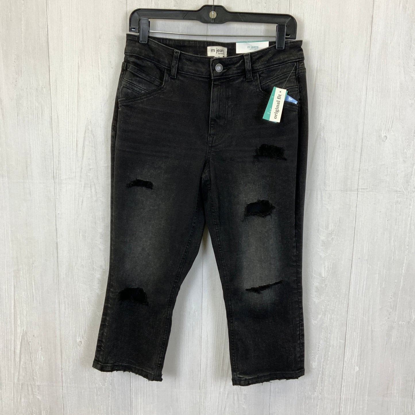Jeans Cropped By Maurices In Black Denim, Size: 10