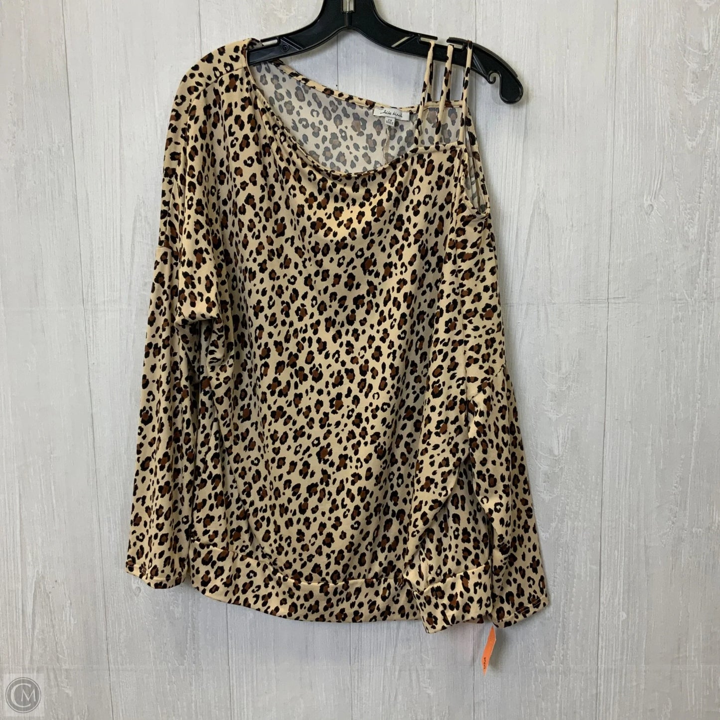 Top Long Sleeve Basic By White Birch In Leopard Print, Size: 2x