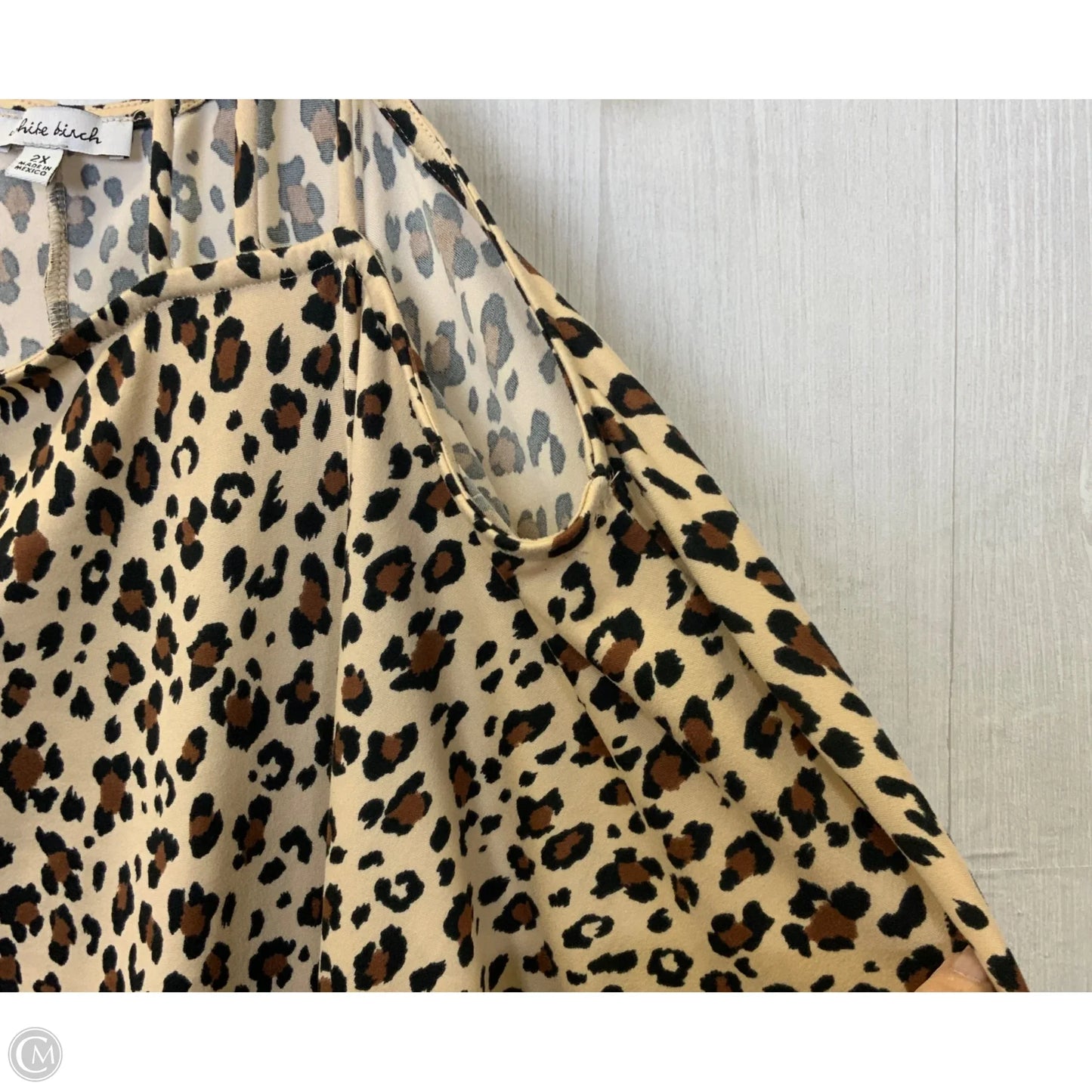 Top Long Sleeve Basic By White Birch In Leopard Print, Size: 2x