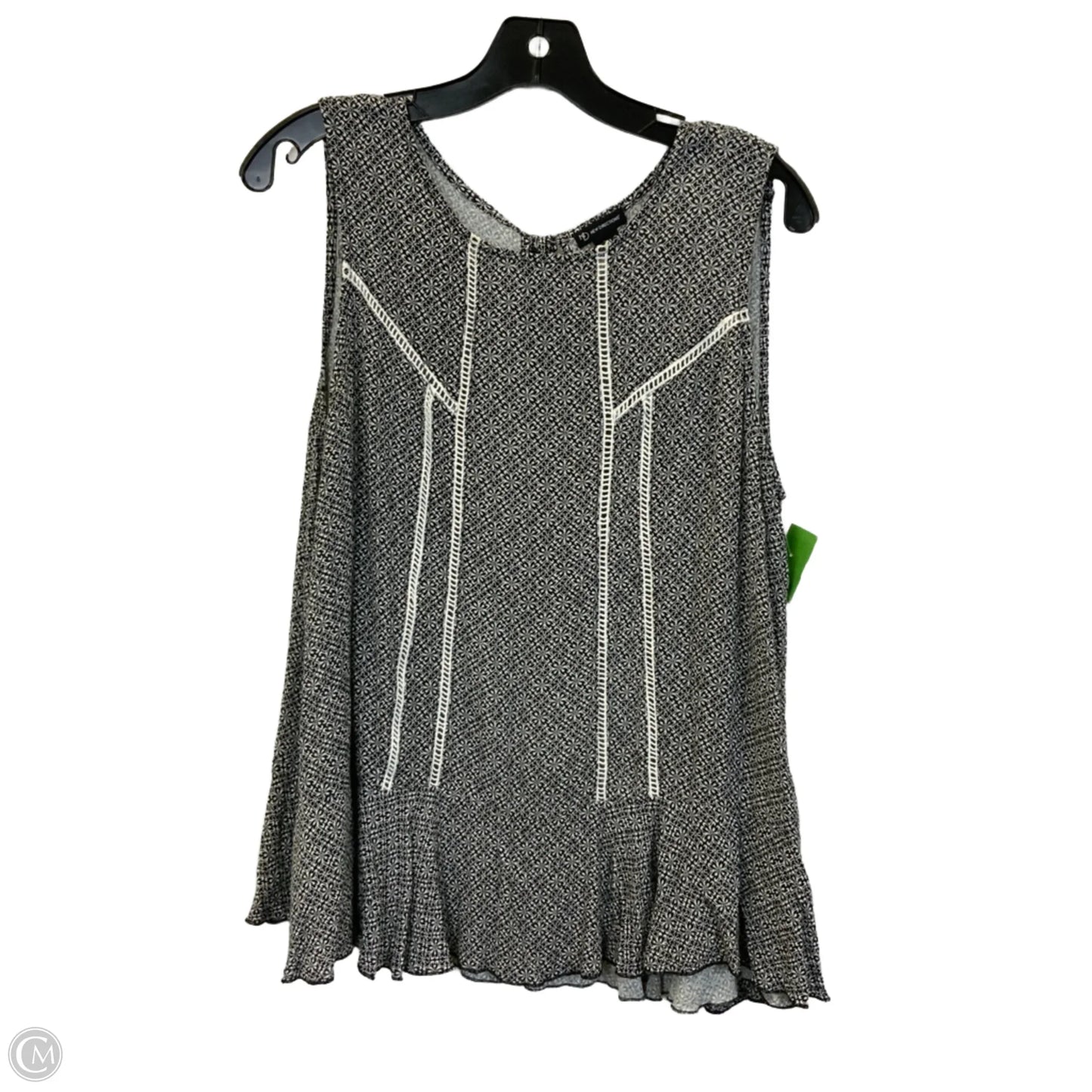 Top Sleeveless By New Directions In Black & White, Size: Xl