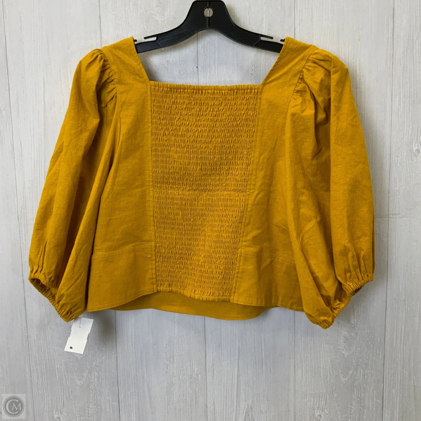 Top Short Sleeve By Express In Yellow, Size: Xl