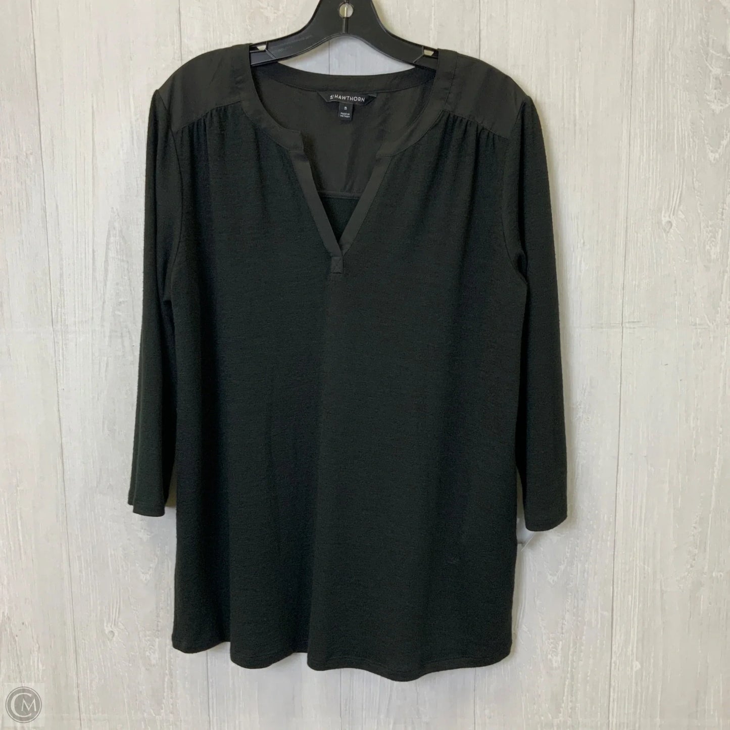 Top 3/4 Sleeve Basic By 41 Hawthorn In Black, Size: Xl