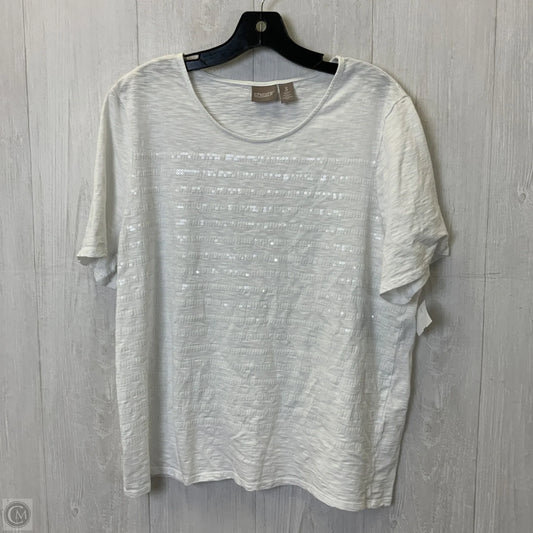 Top Short Sleeve Basic By Chicos In White, Size: Xl