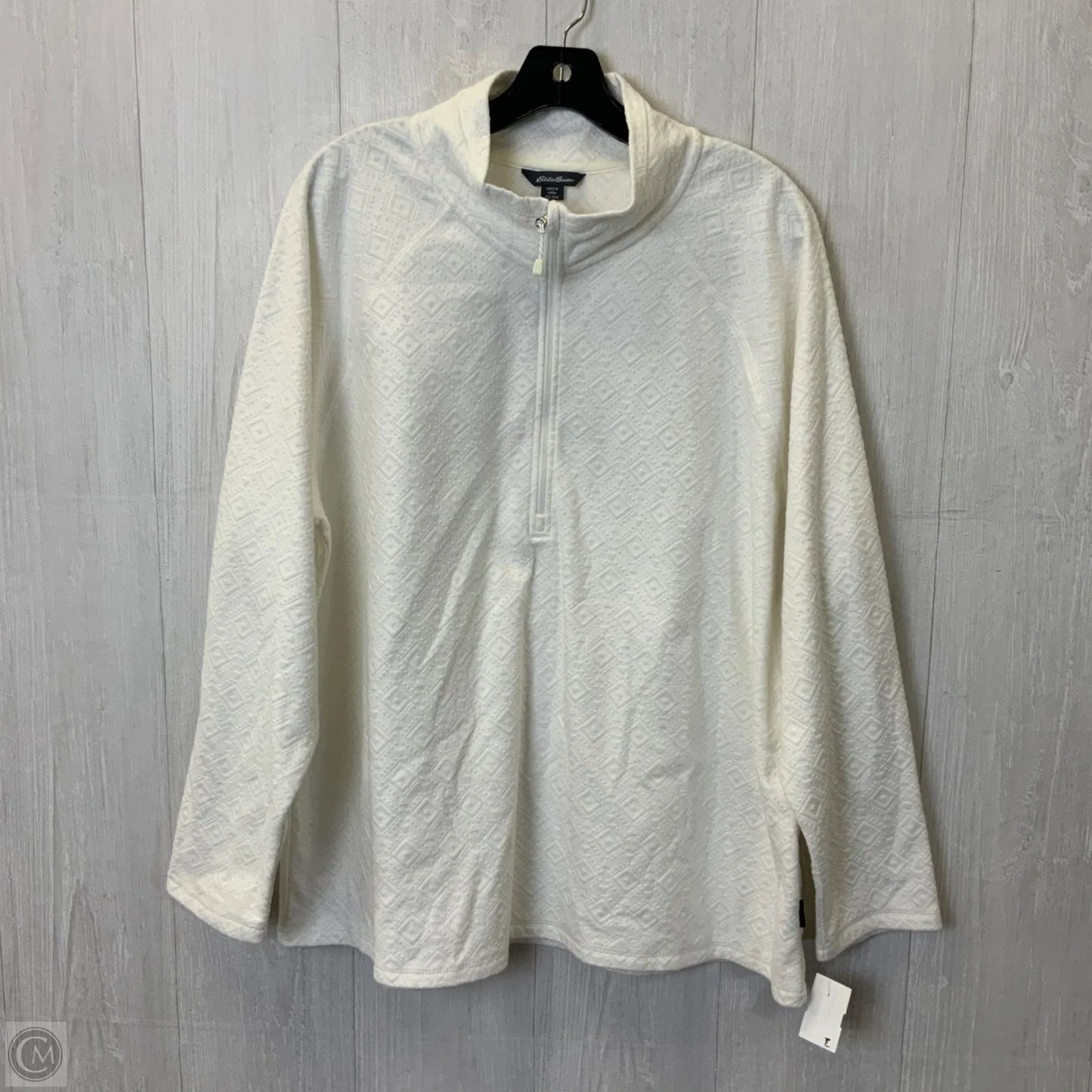 Top Long Sleeve By Eddie Bauer In White, Size: Xxl