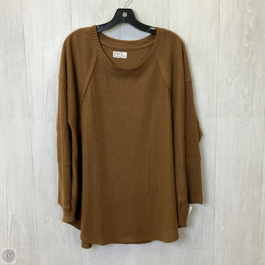 Top Long Sleeve By Maurices In Brown, Size: 1x