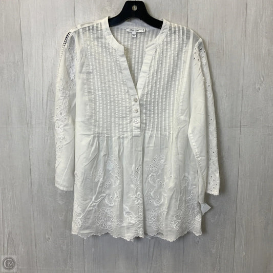 Top 3/4 Sleeve By Chicos In White, Size: S