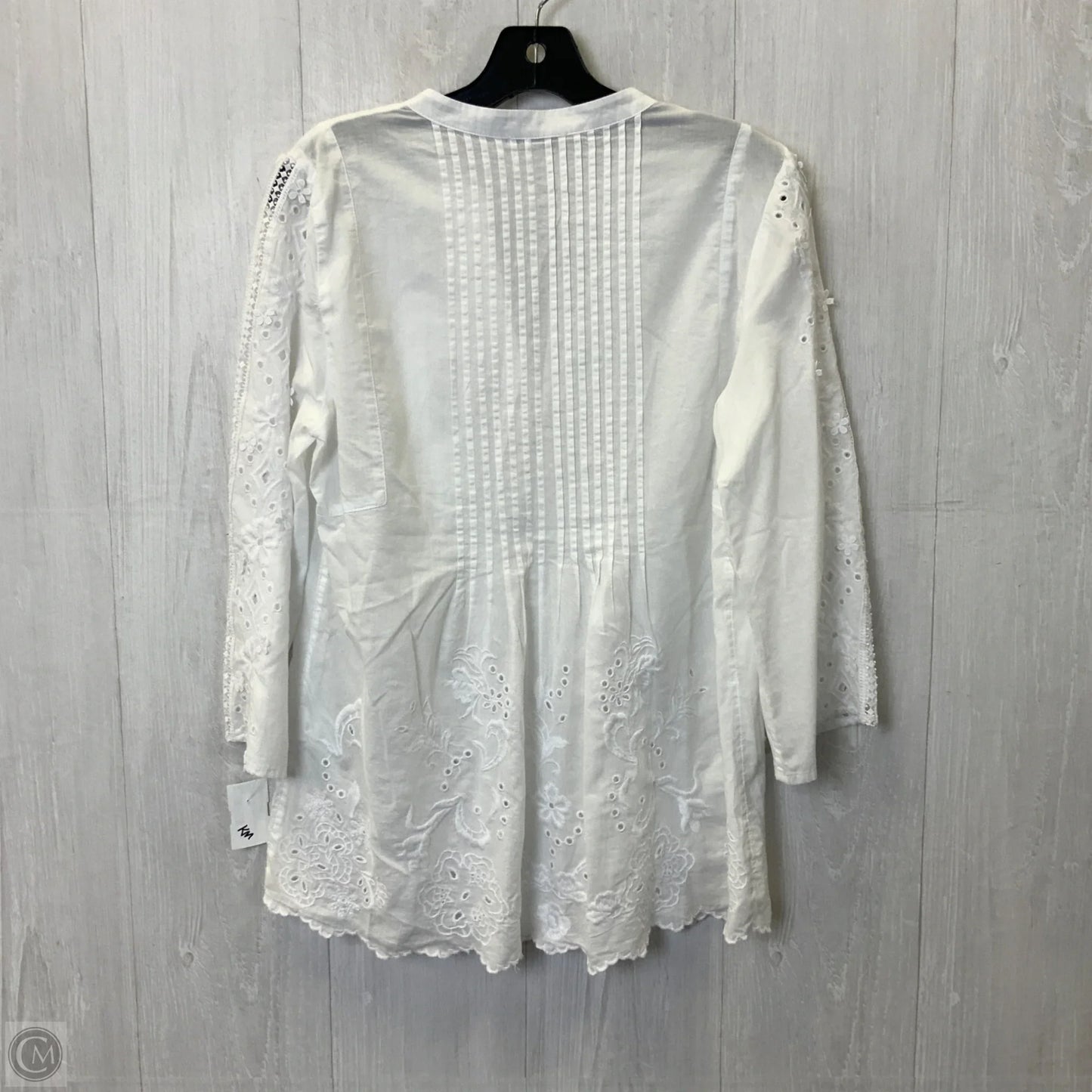 Top 3/4 Sleeve By Chicos In White, Size: S