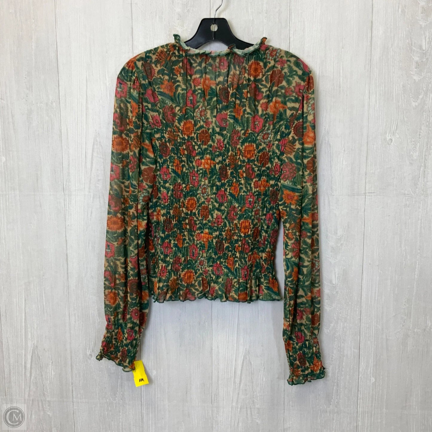 Blouse Long Sleeve By Natural Life In Floral Print, Size: L