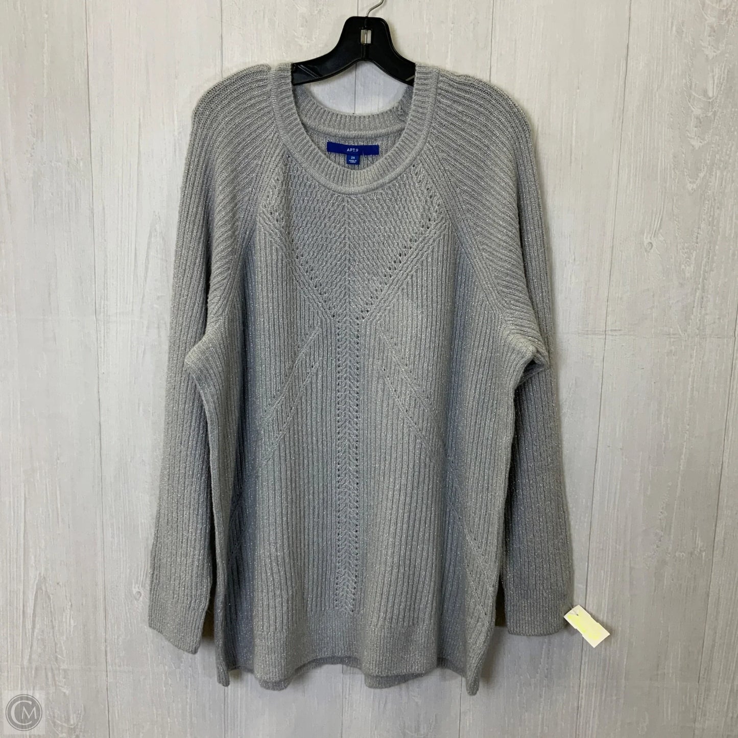 Sweater By Apt 9 In Grey, Size: 2x