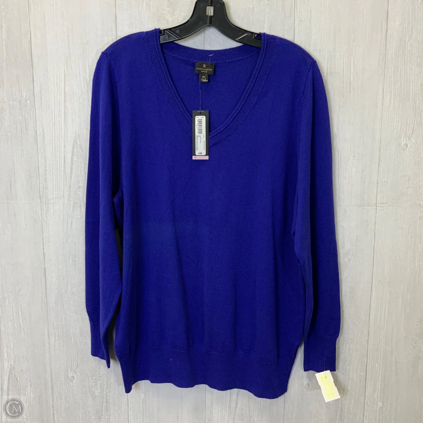 Sweater By Worthington In Blue, Size: 2x