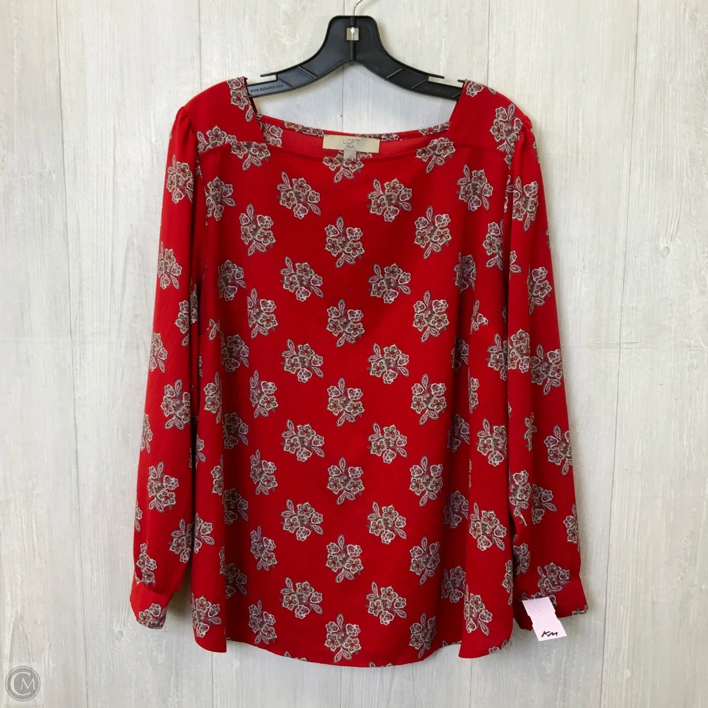 Top Long Sleeve By Loft In Red, Size: 2x