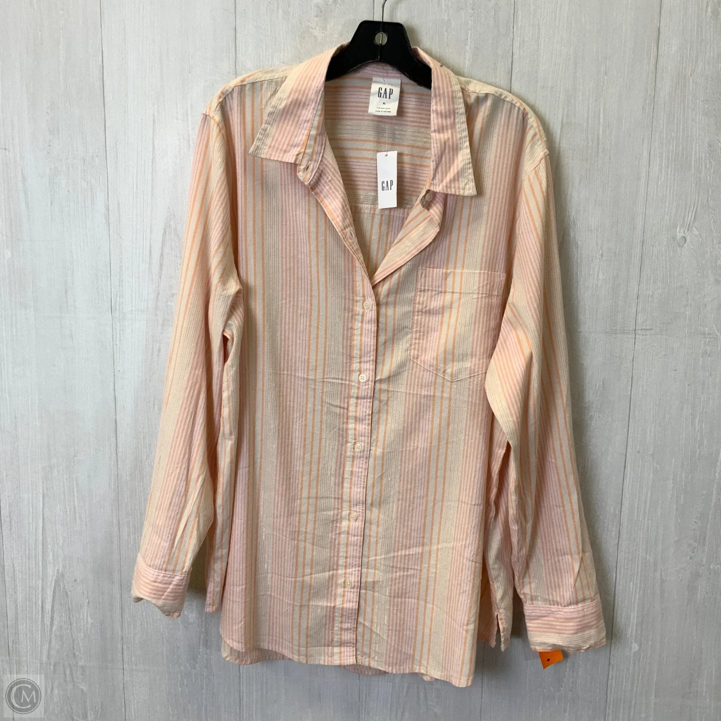 Top Long Sleeve By Gap In Orange & Pink, Size: Xl