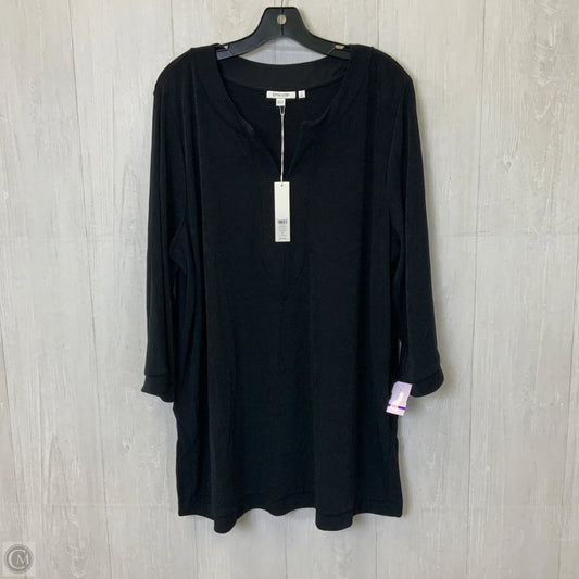 Top 3/4 Sleeve By Chicos In Black, Size: 3x