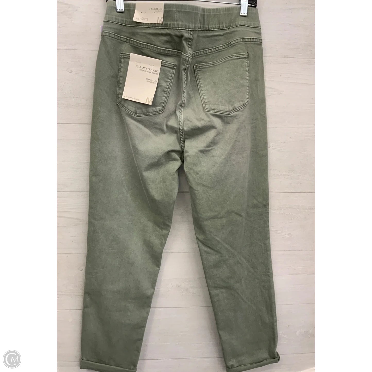 Jeans Straight By Soft Surroundings In Green Denim, Size: 10