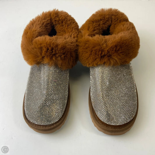 Boots Ankle Flats By Liliana In Brown & White, Size: 9