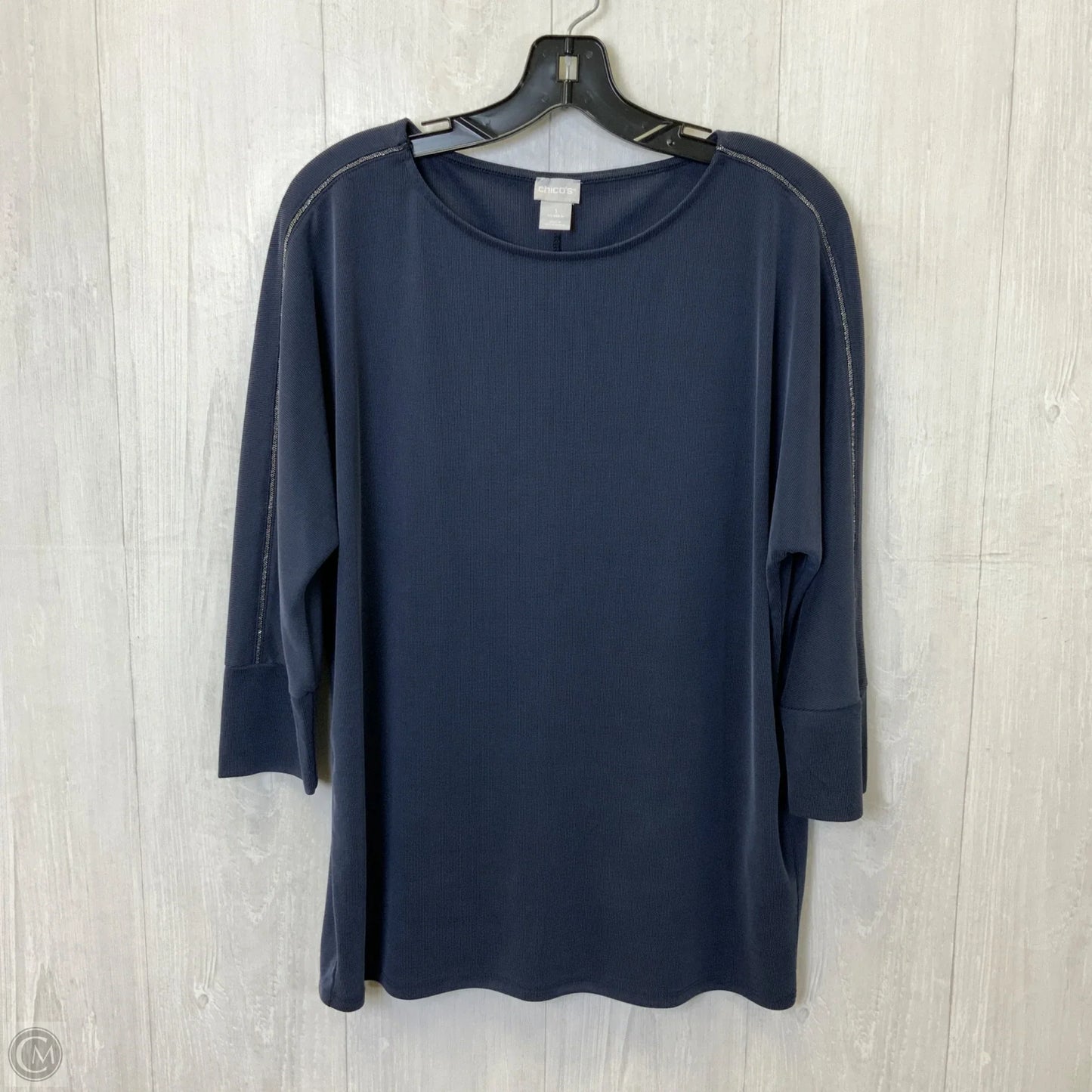 Top Long Sleeve By Chicos In Navy, Size: M