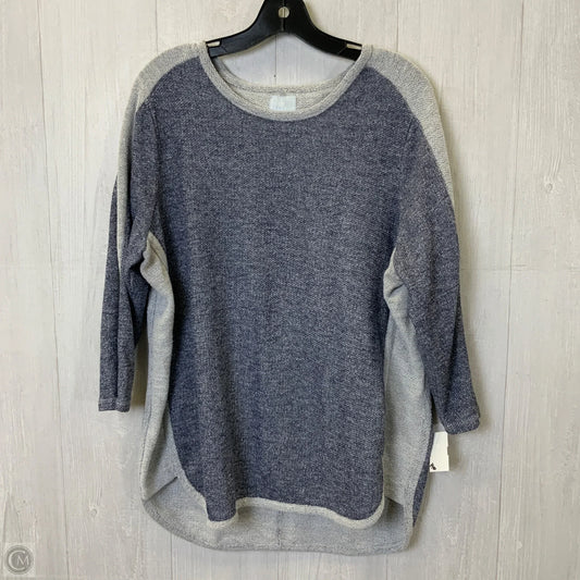 Top 3/4 Sleeve By Sunday In Blue & Grey, Size: 1x