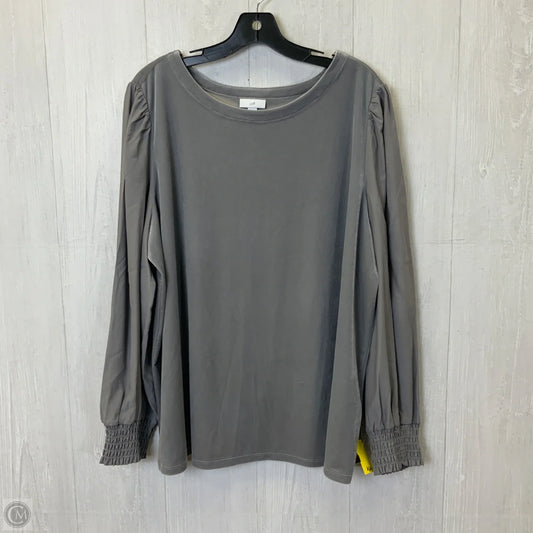Top Long Sleeve By J. Jill In Grey, Size: 2x