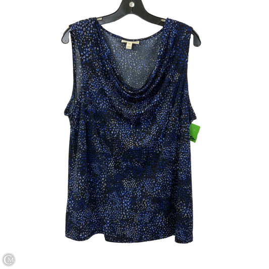 Top Sleeveless By Dana Buchman In Navy, Size: 2x