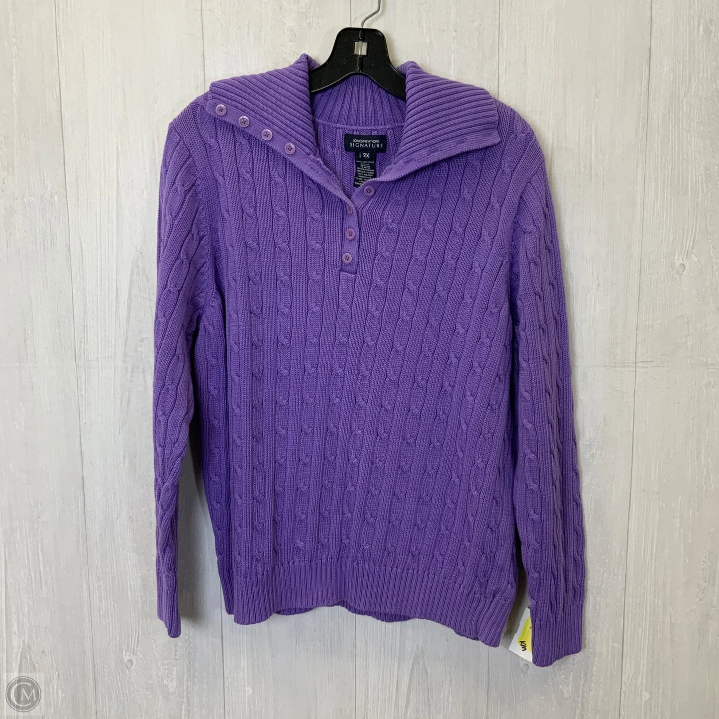 Sweater By Jones New York In Purple, Size: 2x