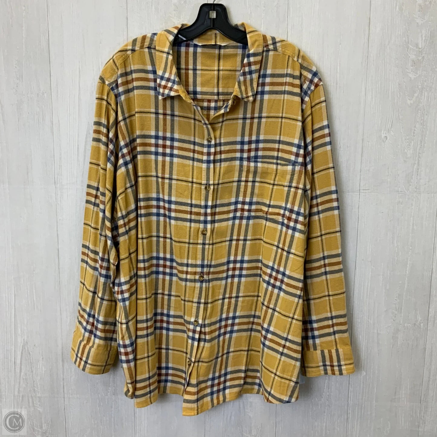 Top Long Sleeve By Sonoma In Yellow, Size: 4x