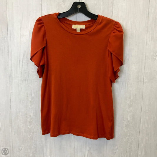 Top Short Sleeve Designer By Michael Kors In Orange, Size: M