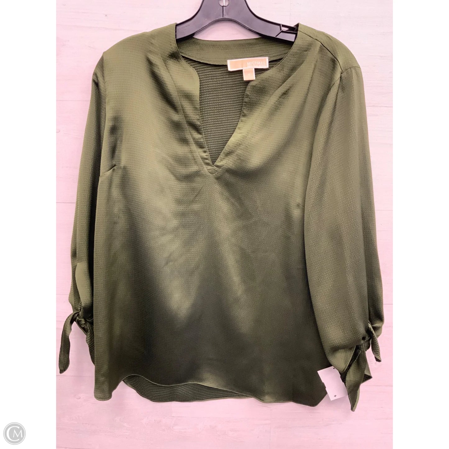 Top Long Sleeve Designer By Michael Kors In Green, Size: M