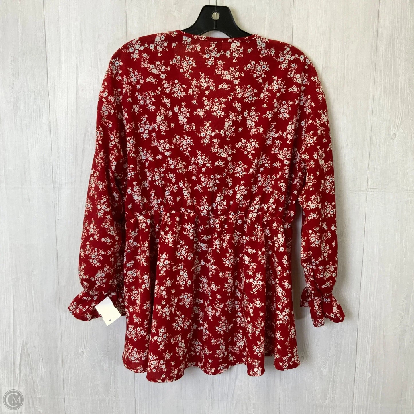 Top Long Sleeve By Shein In Red, Size: Xl