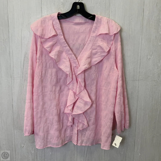 Top Long Sleeve By Clothes Mentor In Pink, Size: 2x