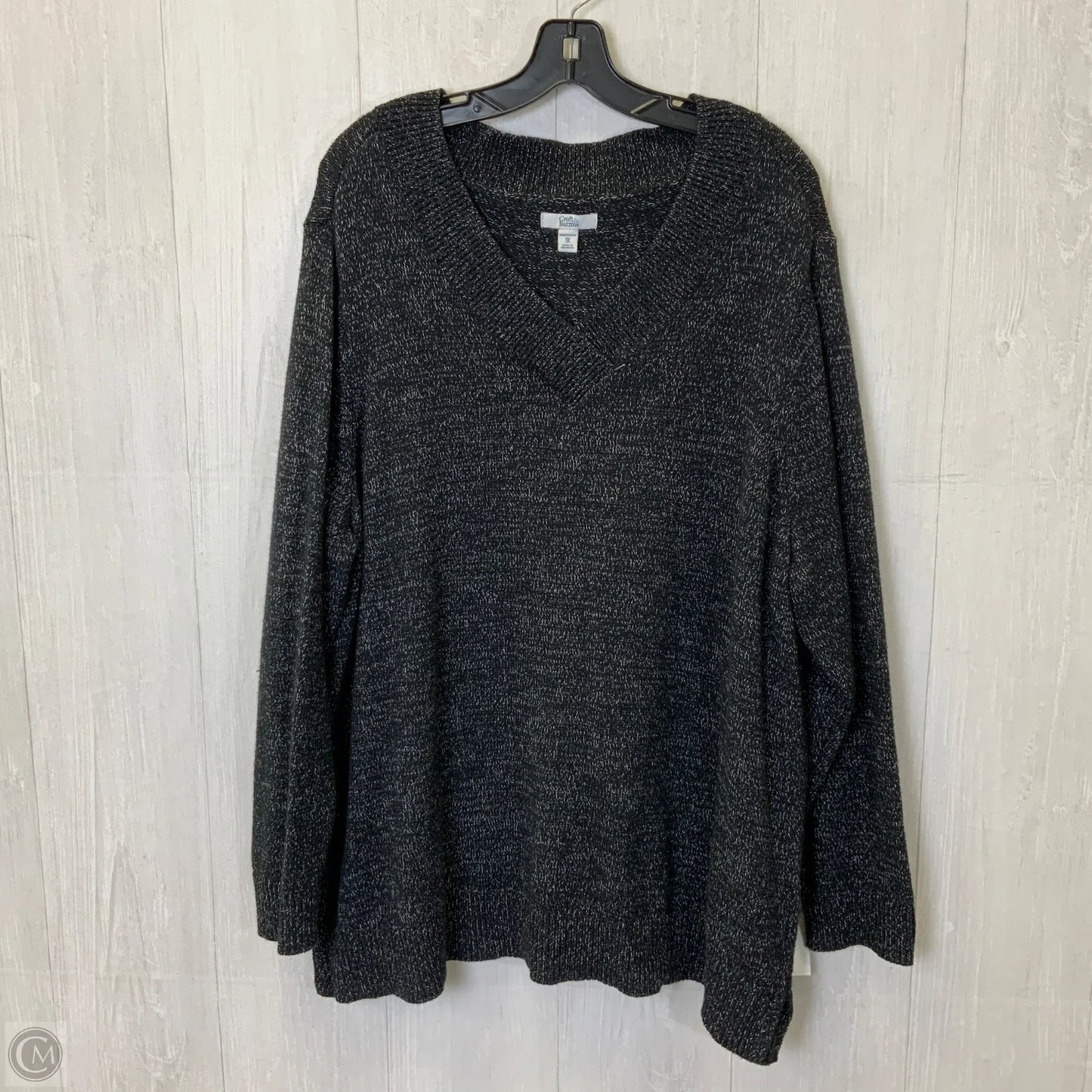 Sweater By Croft And Barrow In Black & White, Size: 3x