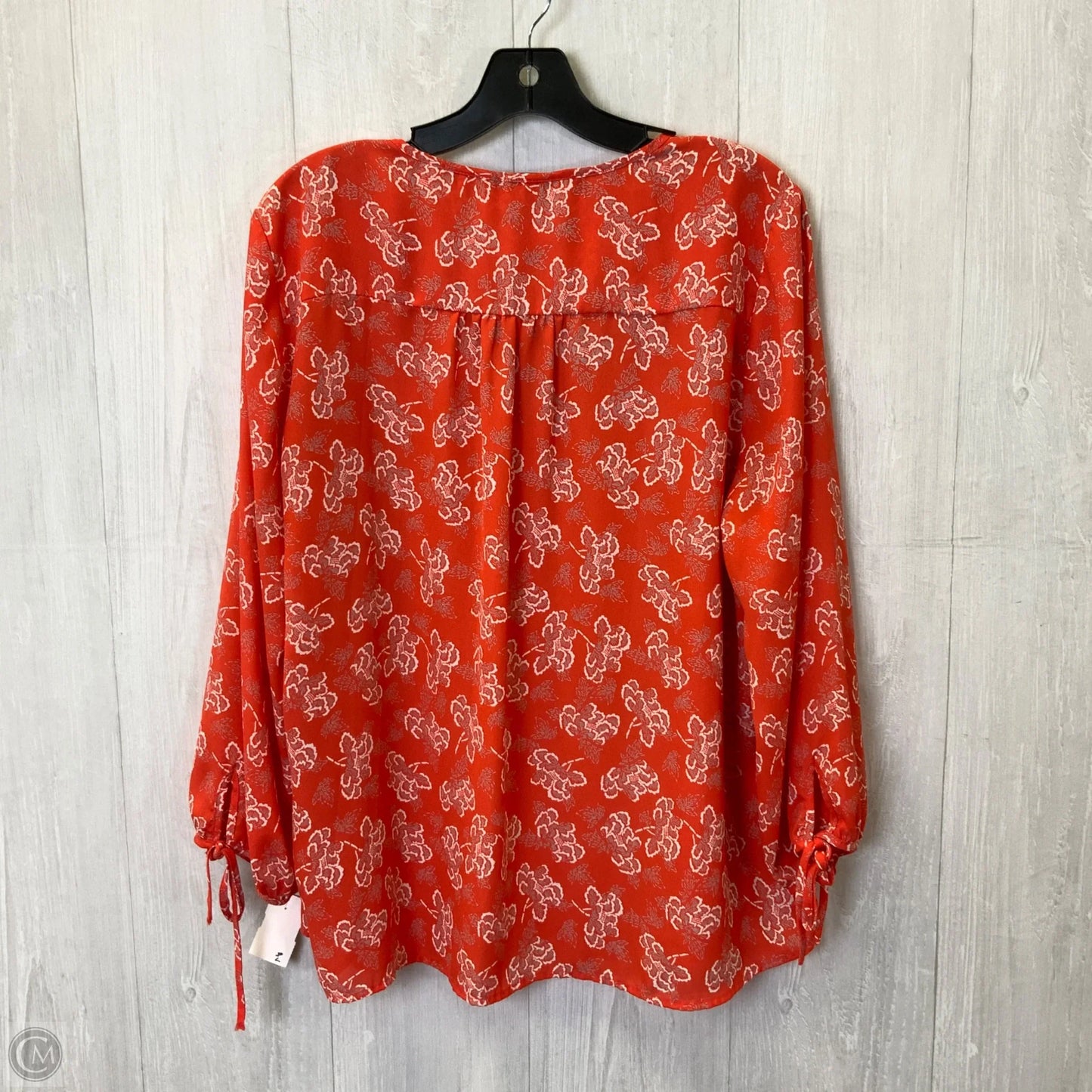 Top Long Sleeve By Collective Concepts In Orange & White, Size: 2x