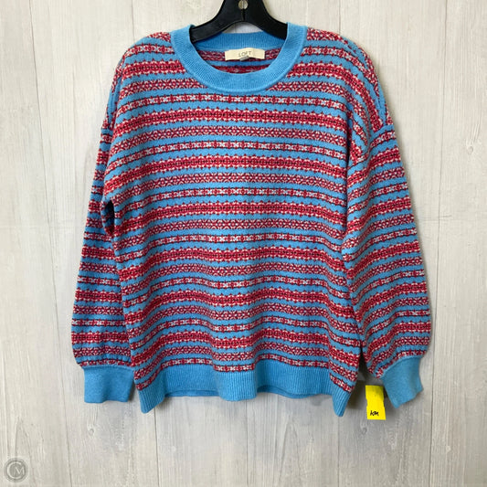 Sweater By Loft In Blue & Red & White, Size: L
