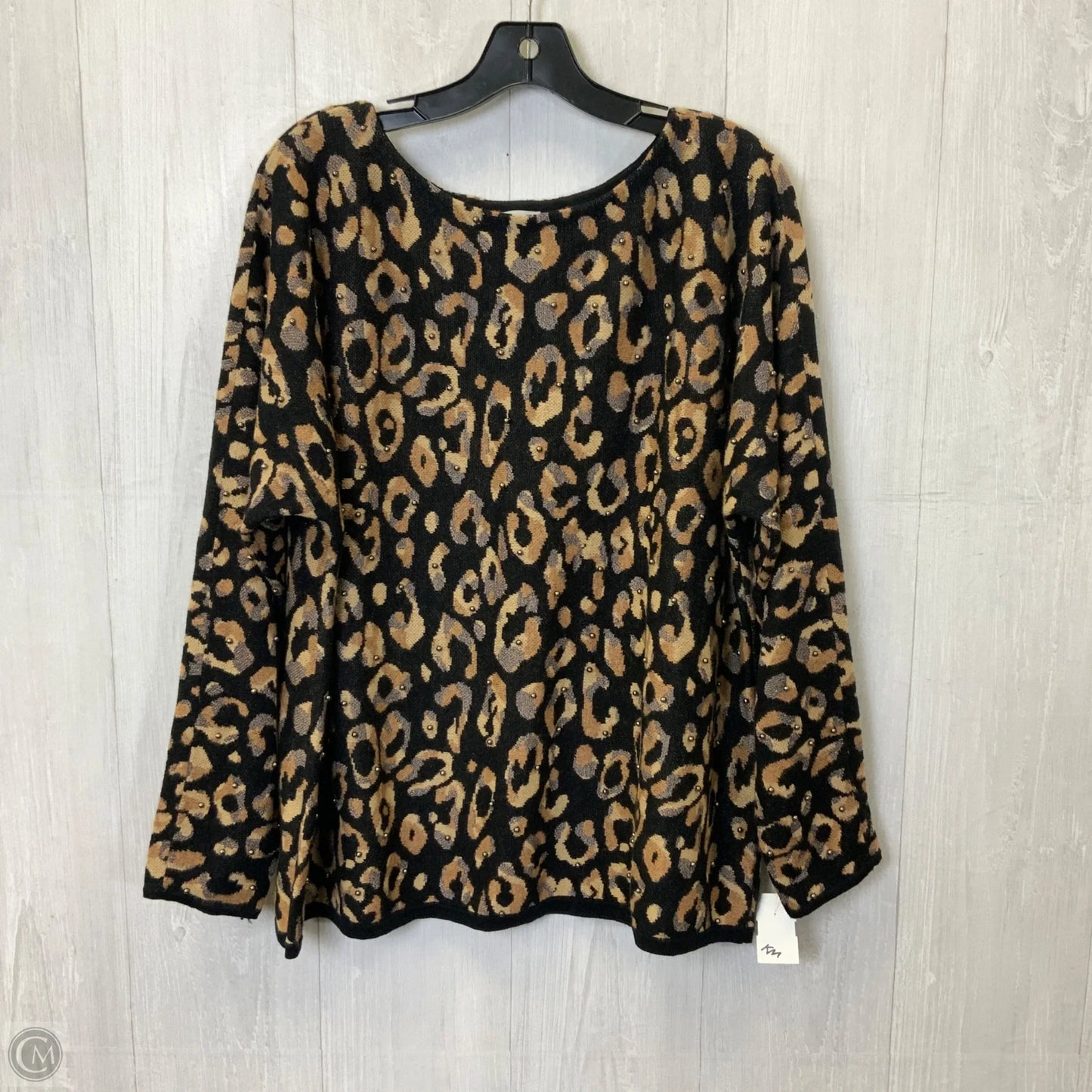 Sweater By Chicos In Leopard Print, Size: Xl