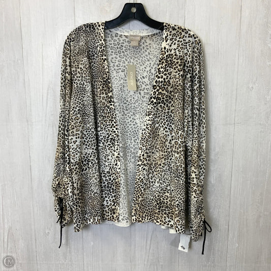 Cardigan By Chicos In Leopard Print, Size: Xl