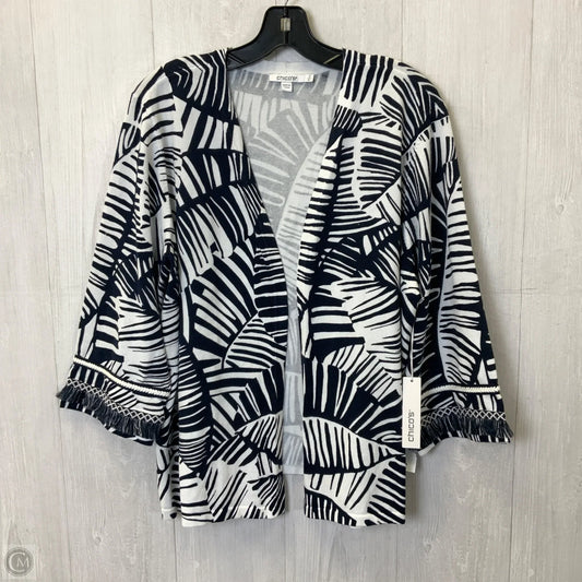 Cardigan By Chicos In Blue & White, Size: Xl