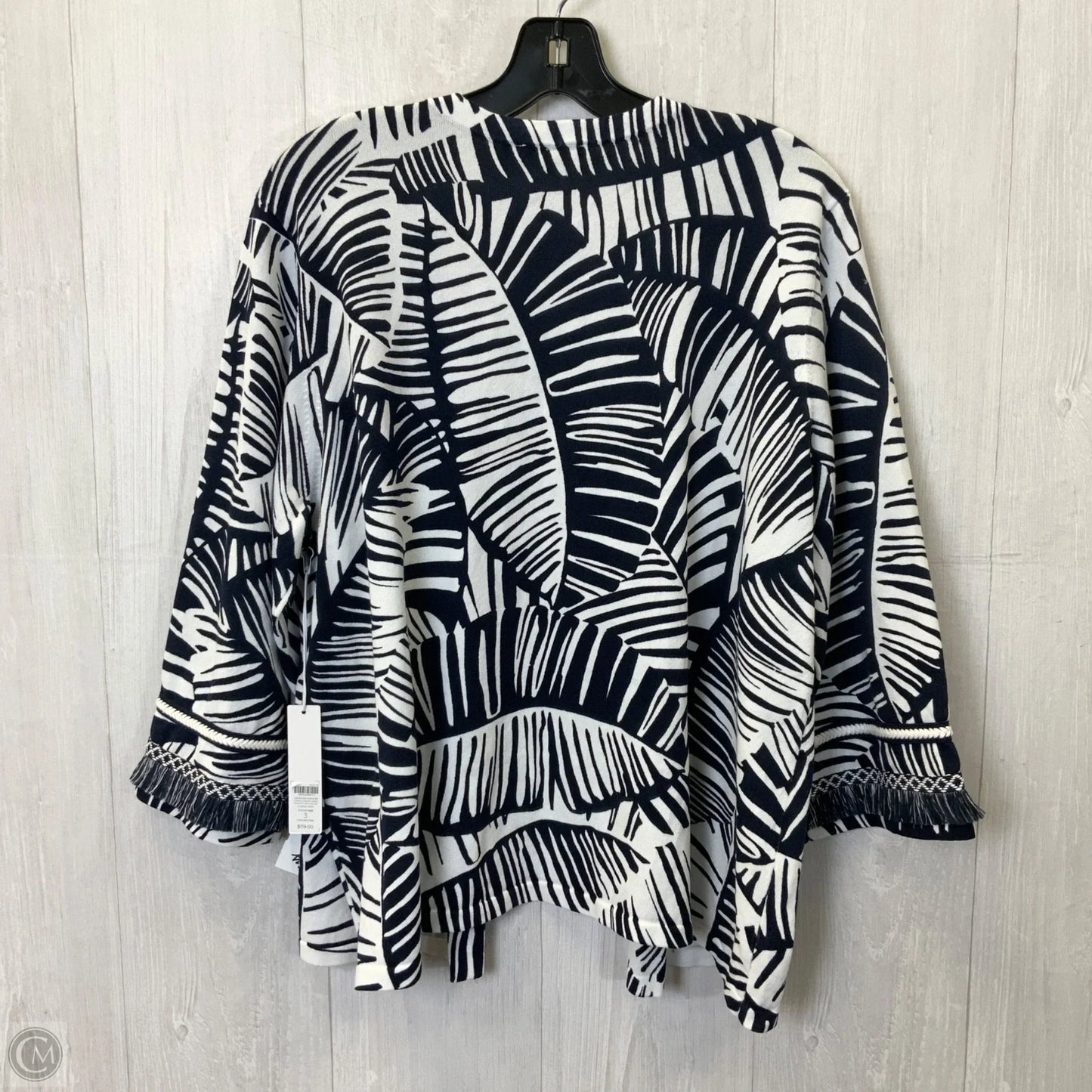 Cardigan By Chicos In Blue & White, Size: Xl