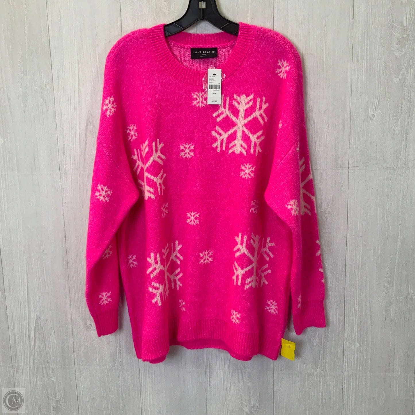 Sweater By Lane Bryant In Pink & White, Size: 1x