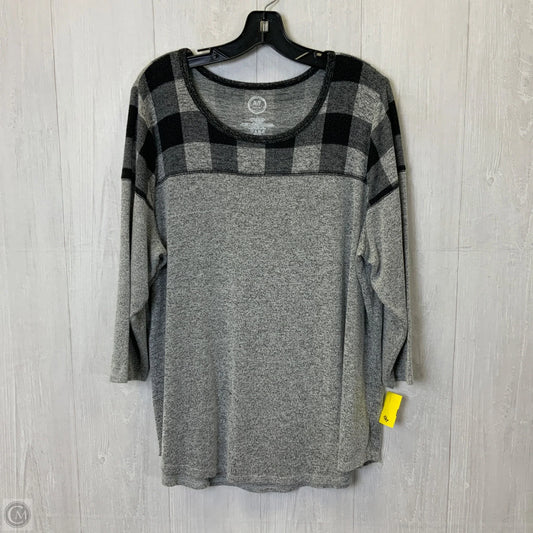 Top Long Sleeve By Maurices In Black & Grey, Size: 1x