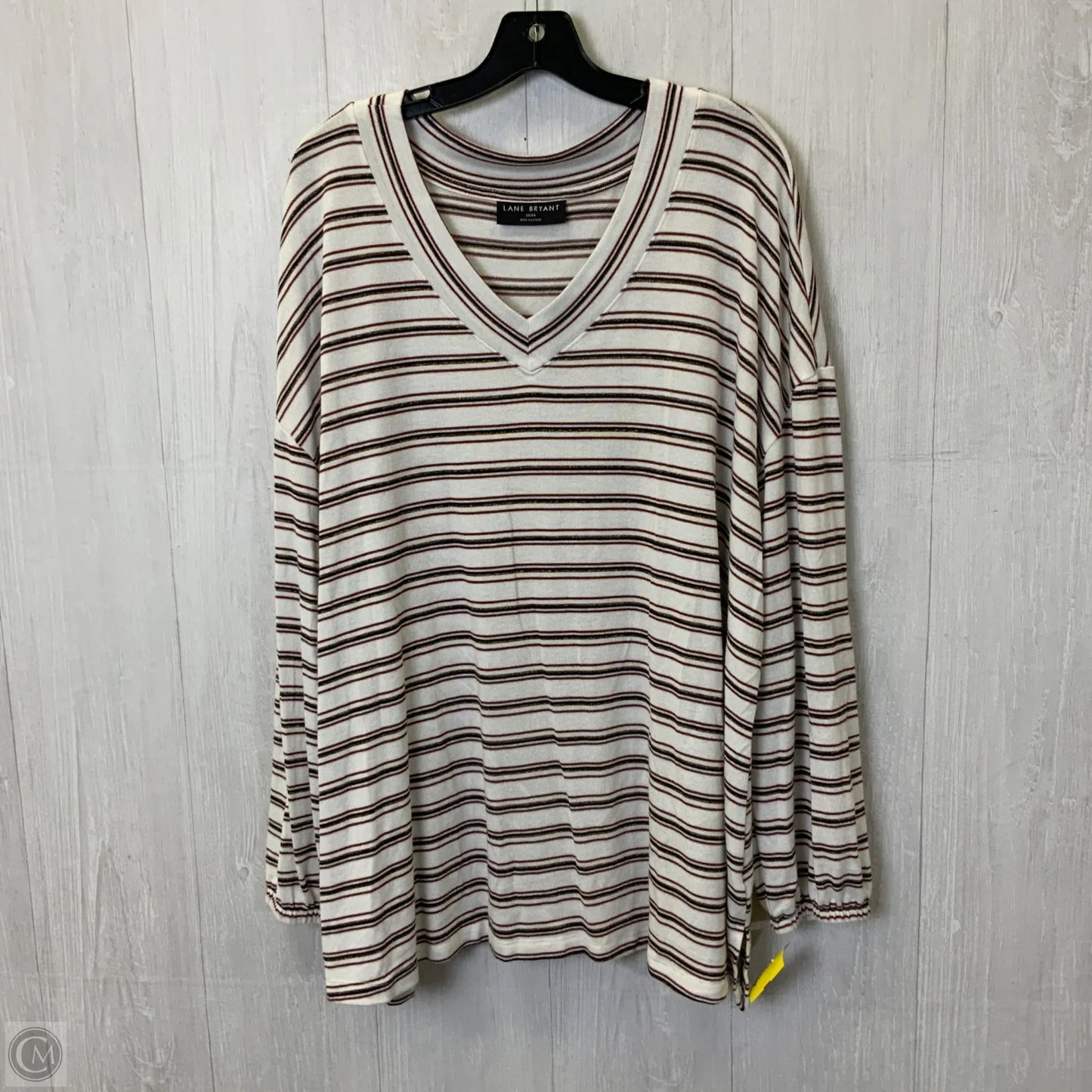 Top Long Sleeve By Lane Bryant In Striped Pattern, Size: 3x