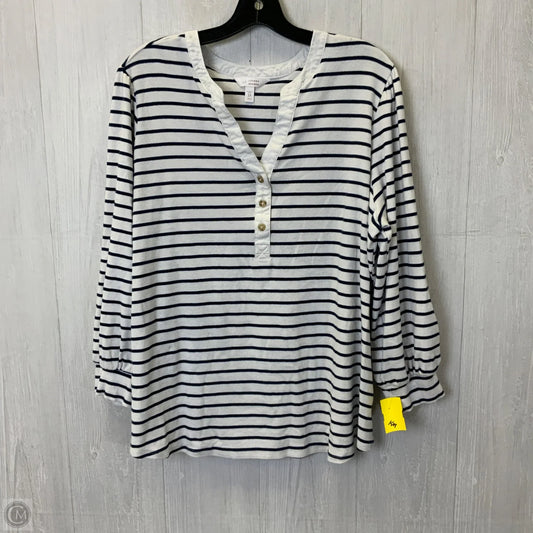 Top Long Sleeve By Lc Lauren Conrad In Striped Pattern, Size: 3x