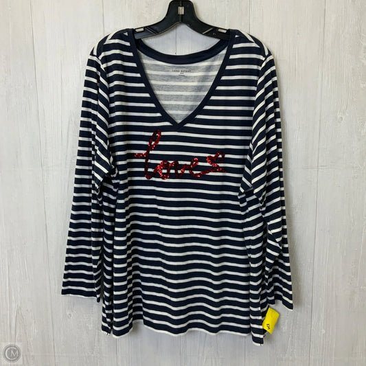 Top Long Sleeve By Lane Bryant In Striped Pattern, Size: 3x