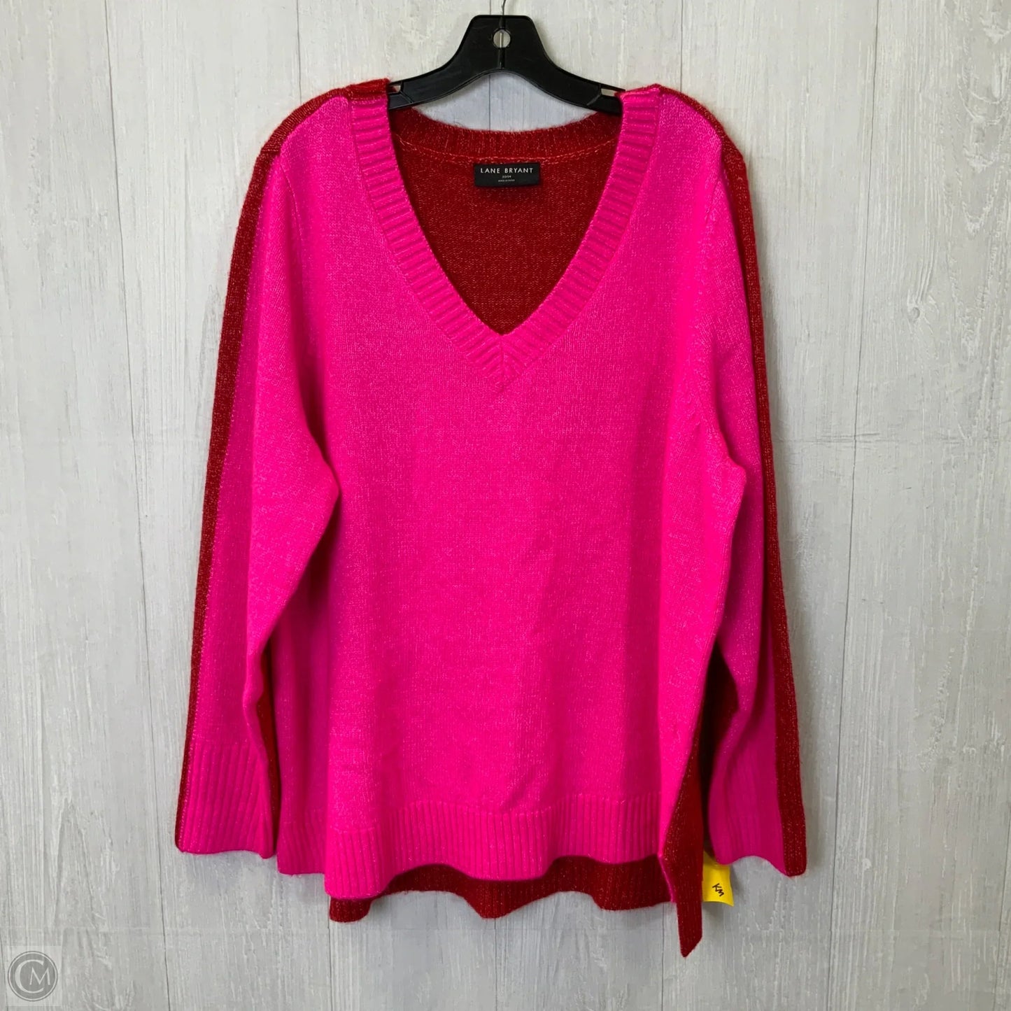 Sweater By Lane Bryant In Pink & Red, Size: 3x