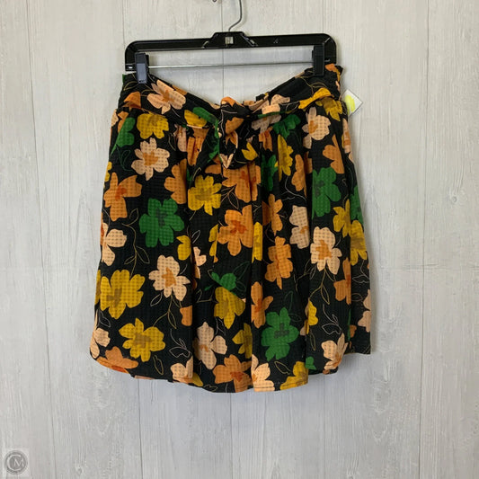 Skirt Mini & Short By Who What Wear In Floral Print, Size: L