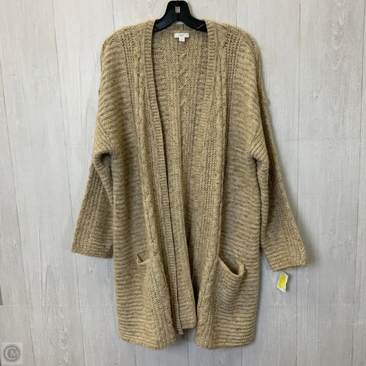 Sweater Cardigan By J. Jill In Brown & Tan, Size: L
