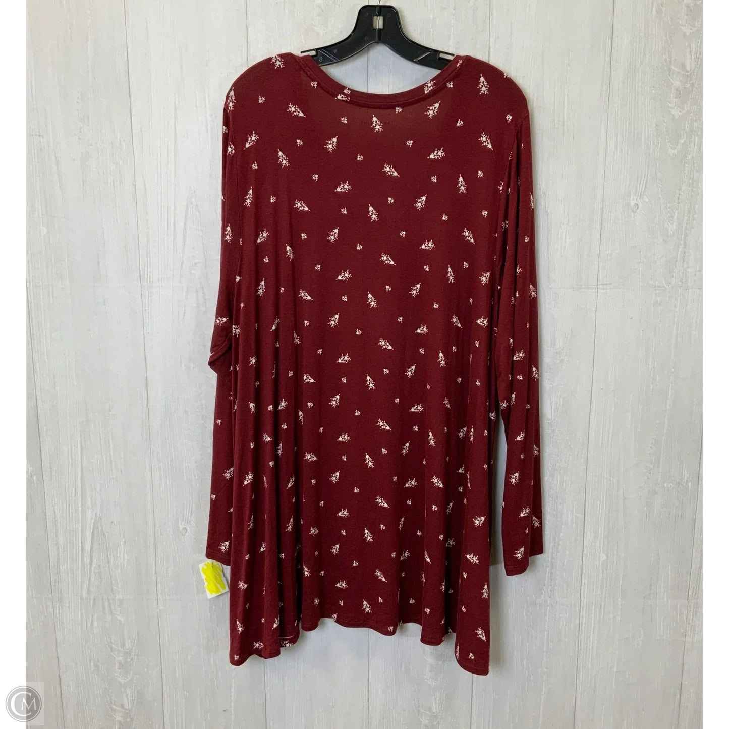 Top Long Sleeve By Lane Bryant In Red & White, Size: 3x