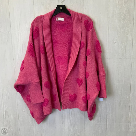 Sweater Cardigan By Clothes Mentor In Pink & Red, Size: Osfm