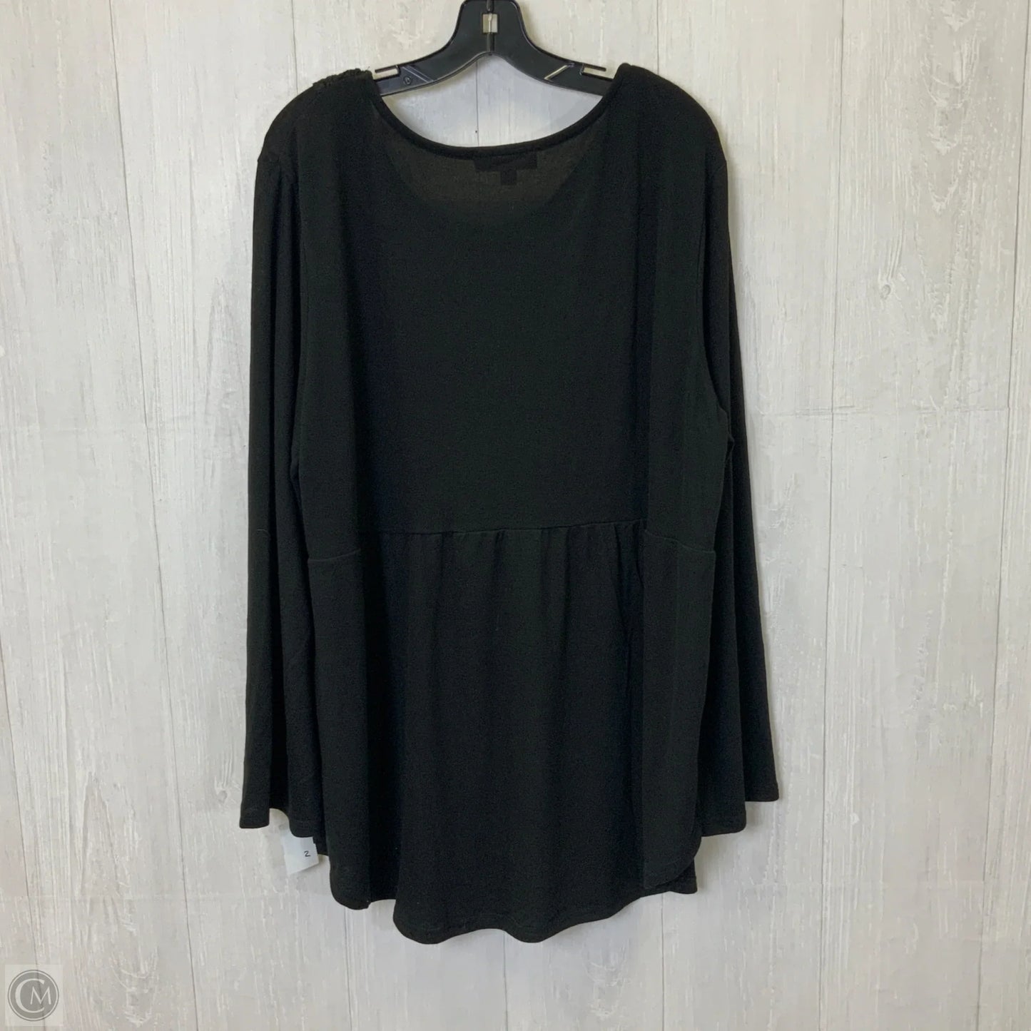 Top Long Sleeve By Suzanne Betro In Black, Size: 3x